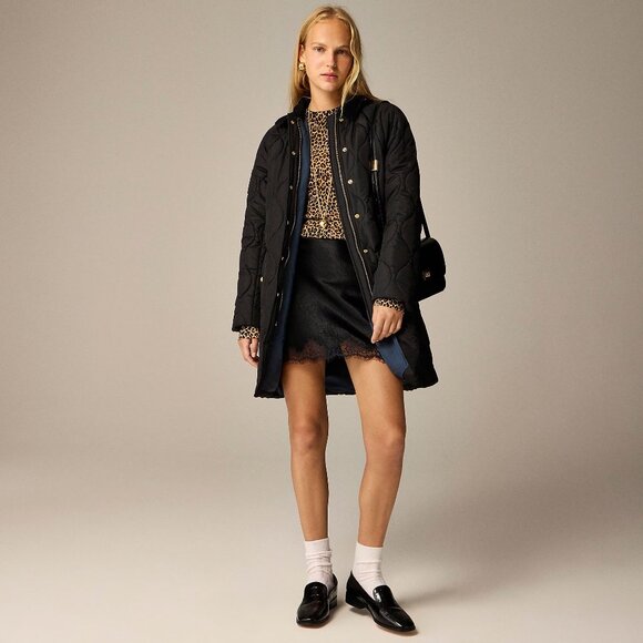 NWT $348 J. Crew Petite Stowe Puffer Jacket/Coat, Black, PXXS - Picture 2 of 4